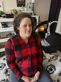 Client relaxing at Skin Lab before her appointment.